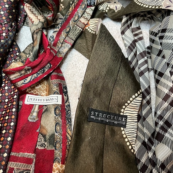 Vintage Retro 8 Ties Lot liebert Covington Eagle structure Jeffrey banks silk - Picture 7 of 9